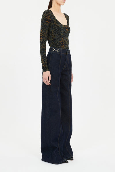 ARIS JERSEY LONG SLEEVE U-NECK TOP IN DESERT JASPER