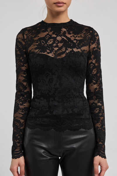 CLAYTON LACE TOP IN BLACK