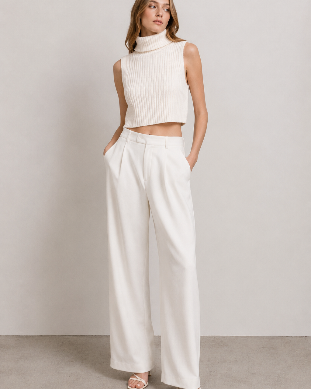 Saige Cropped Cashmere Turtleneck