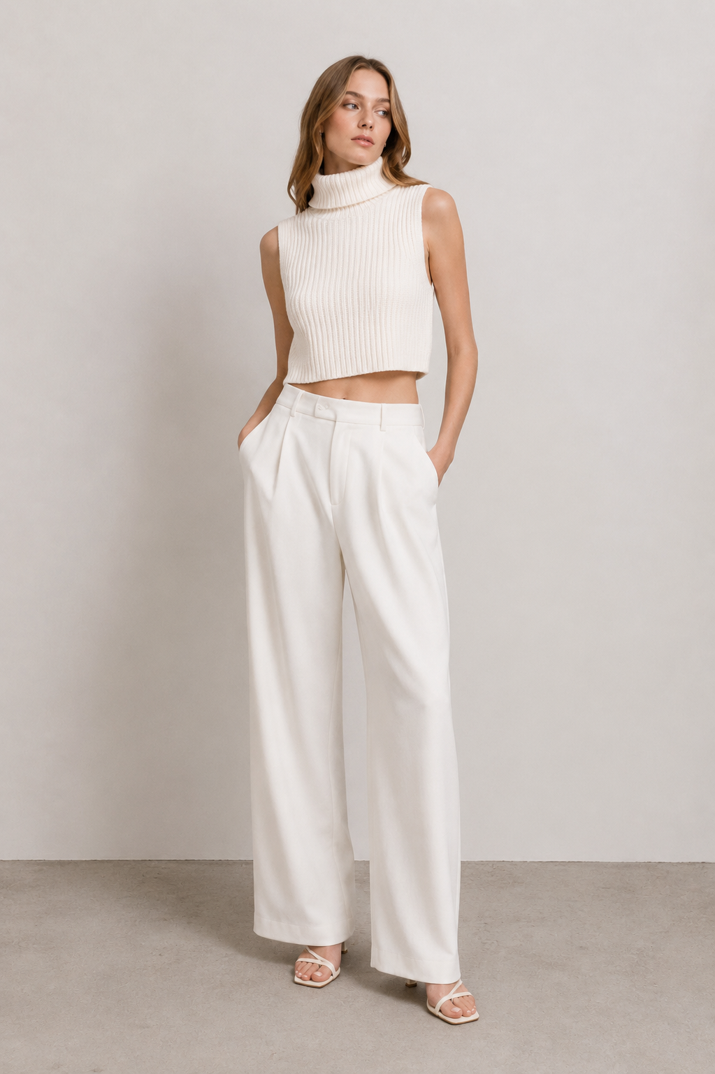 Saige Cropped Cashmere Turtleneck