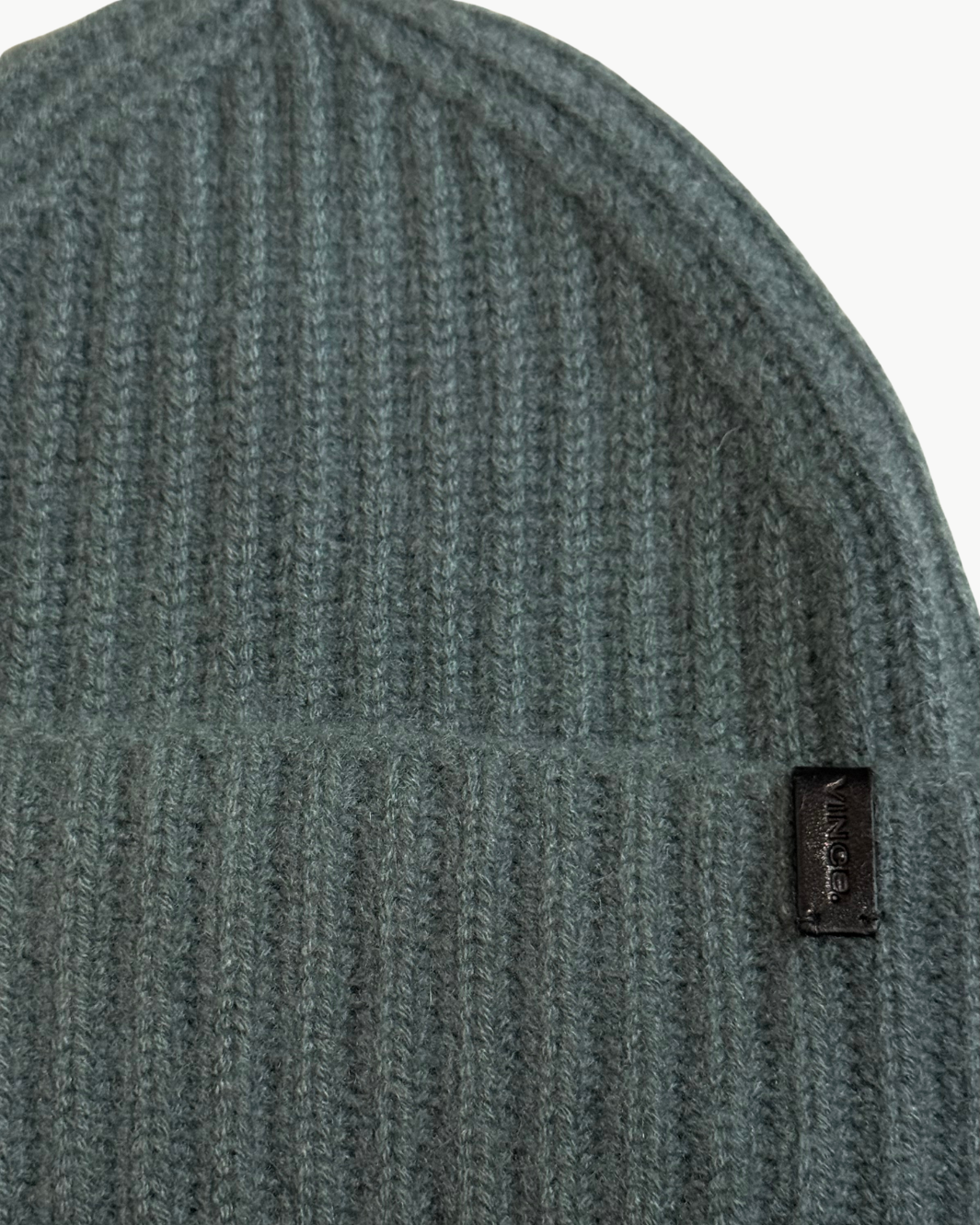 BOILED CASHMERE CHUNKY HALF CARDIGAN KNIT HAT IN MALACHITE