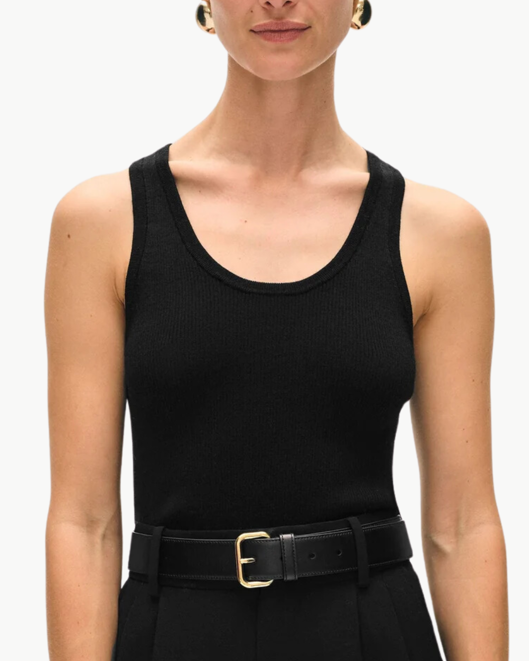 White & Warren SUPERFINE MERINO RIBBED TANK TOP at Romi Boutique
