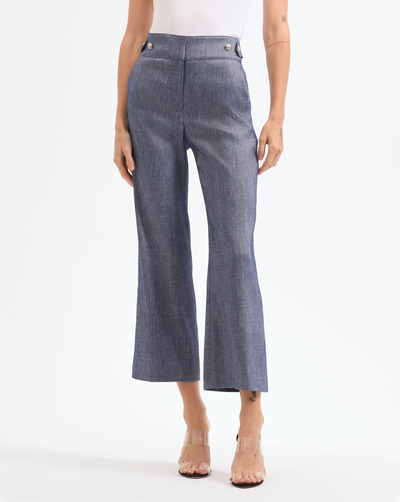 AUBRIE LINEN PANT IN BLUE MELANGE