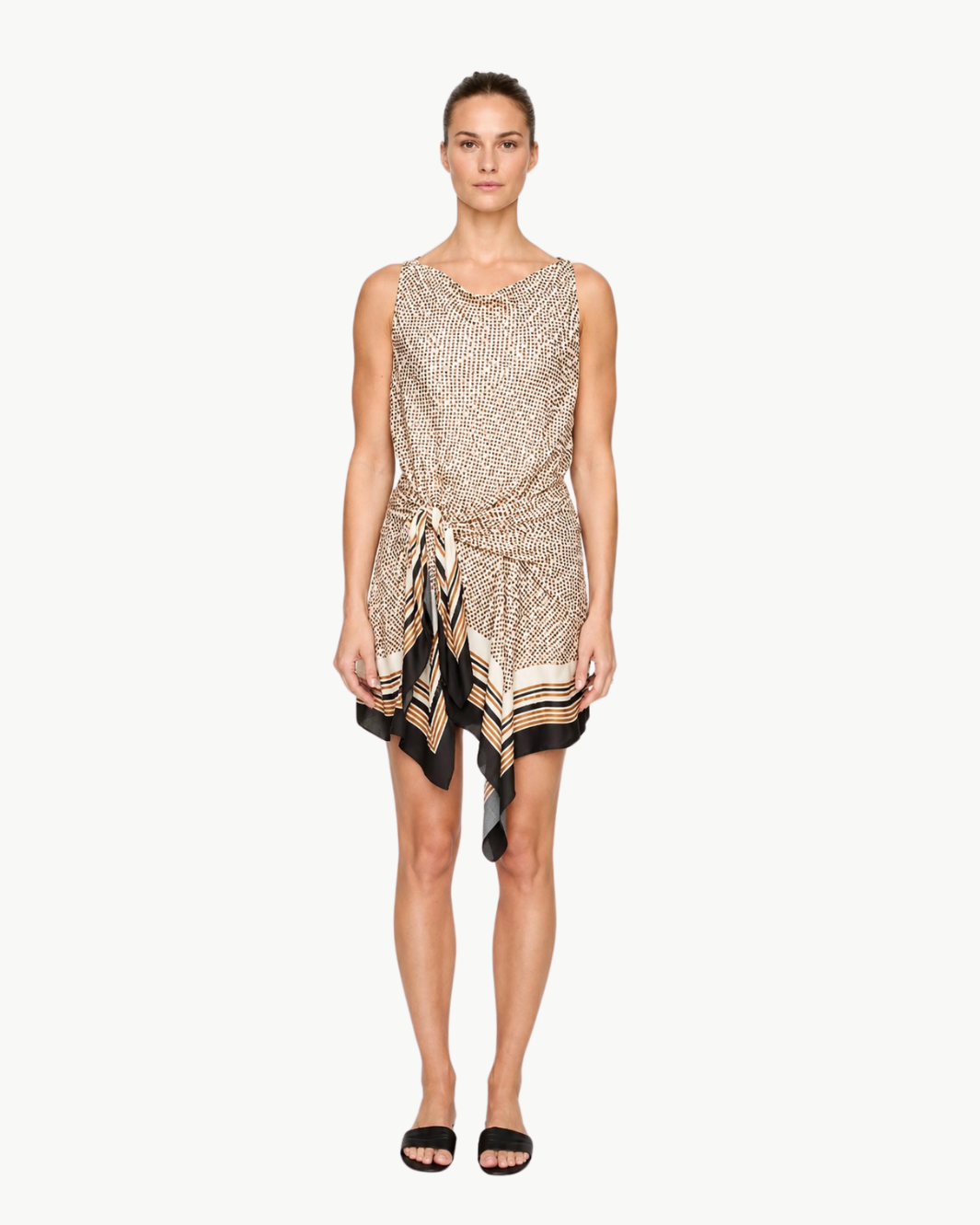 Dea Scarf Print Mini Dress