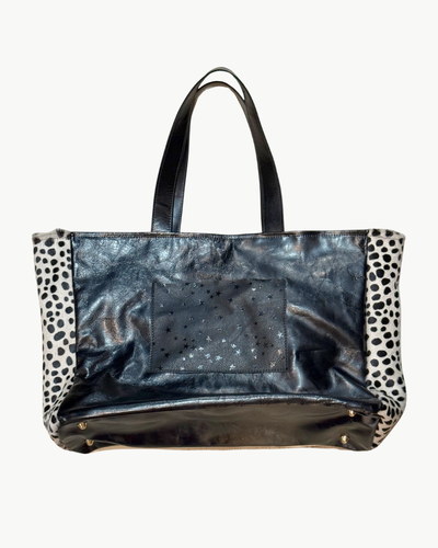 MAHJONG GAMER TOTE IN BLACK BACK/CREAM