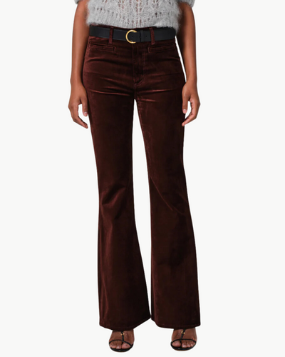 LILAH FLARE WITH WELT POCKET VELVET IN CHOCOLATE MILK