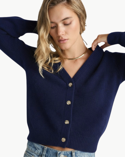 ISA BALLOON-SLEEVE CARDIGAN IN ECLIPSE - Romi Boutique