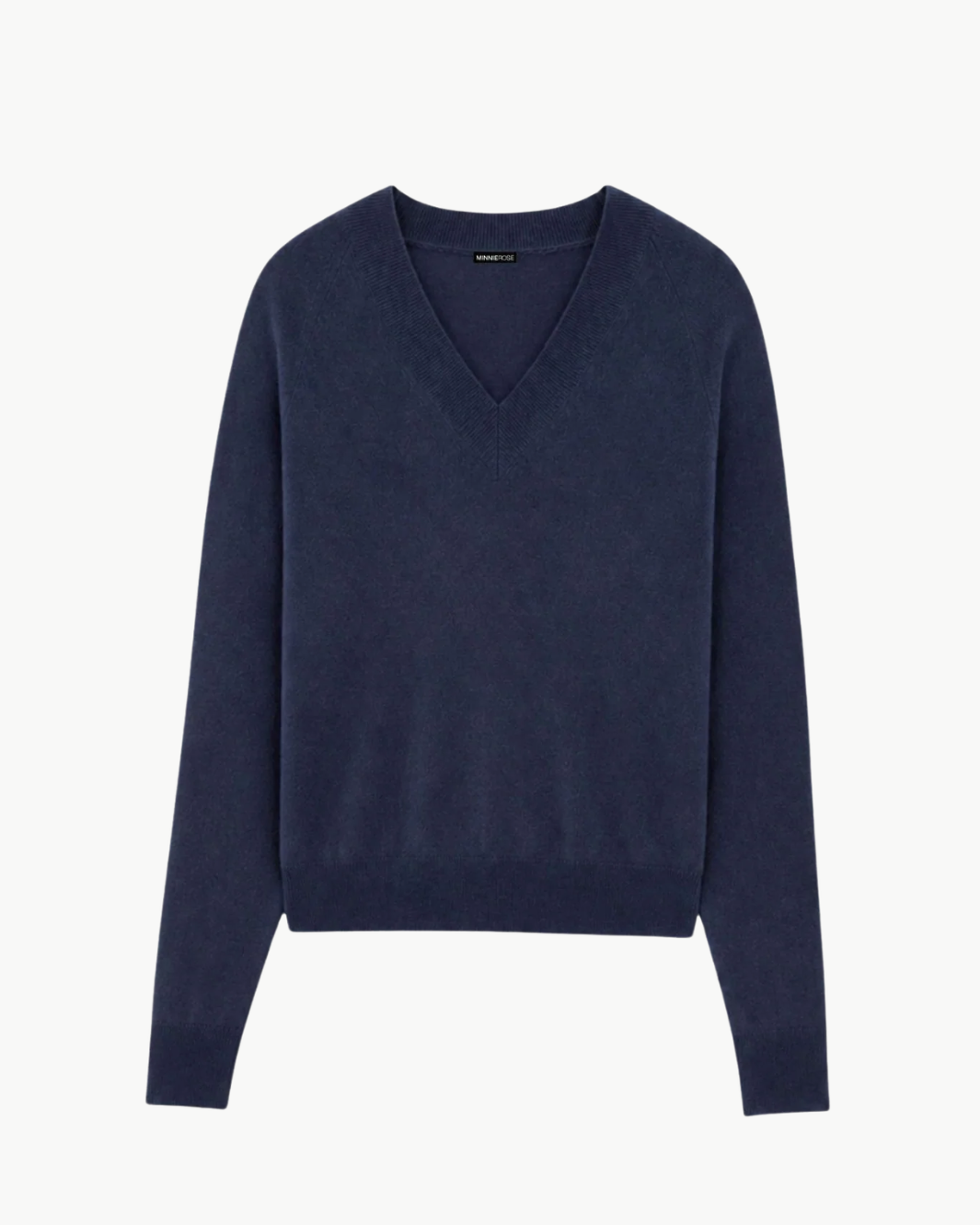 Minnie Rose Cashmere Long Sleeve Shrunken V Neck at Romi Boutique