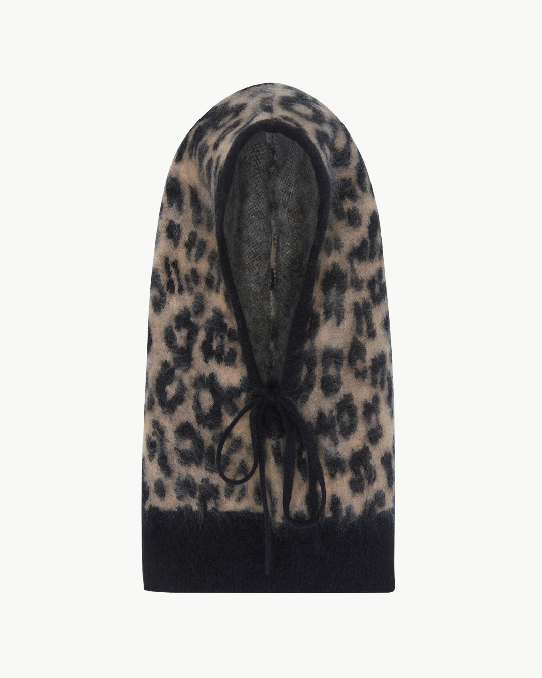 FLUFFY SYBEL HOOD IN CAMEL LEOPARD