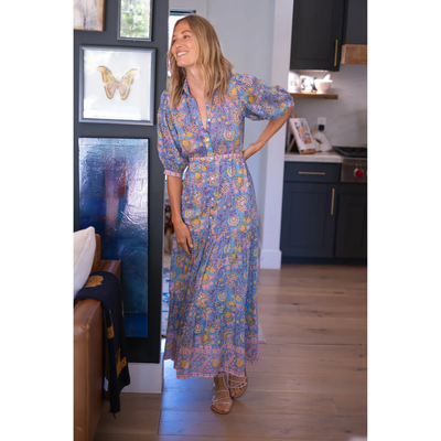BLAIR MAXI IN BLUE YELLOW PRINT