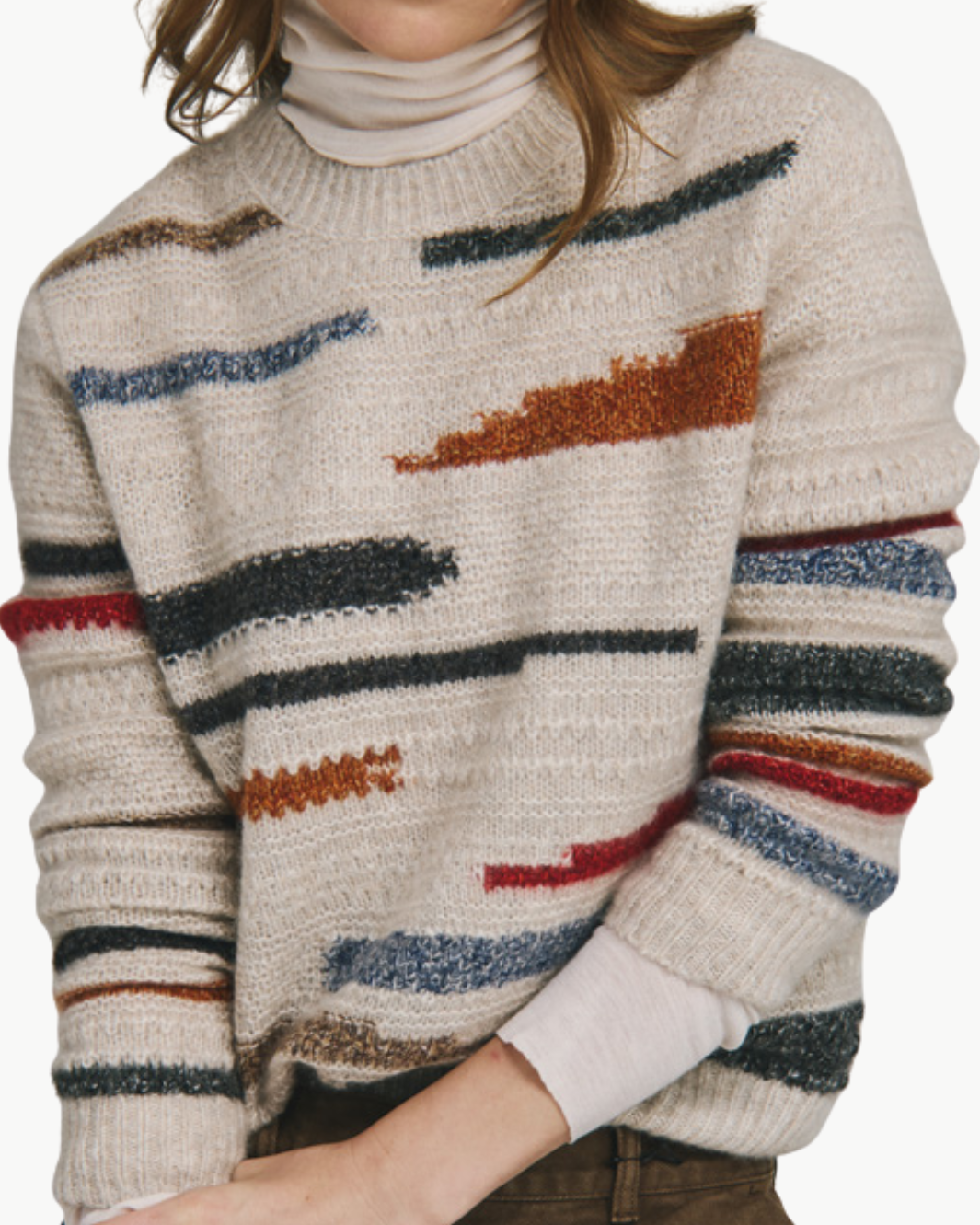 Autumn Cashmere TEXTURED CREW at Romi Boutique