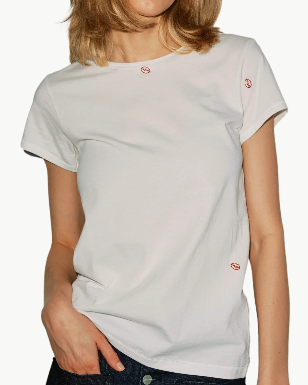 EMBROIDERED BISOU COTTON T-SHIRT