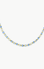 MARIT RAE OVAL LINK NECKLACE IN BLUE/WHITE MULTI at Romi Boutique