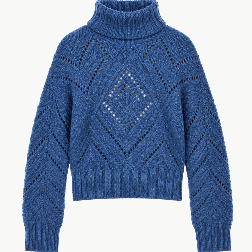 Autumn Cashmere Chunky Diamond Stitchery Cowl at Romi Boutique
