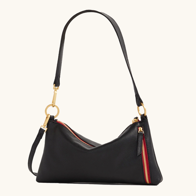 KYLE IN BLACK/BRUSHED GOLD RED ZIP