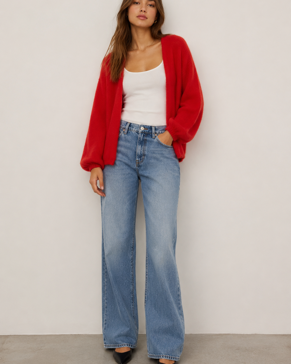 Juniper Balloon-Sleeve Open Cardigan