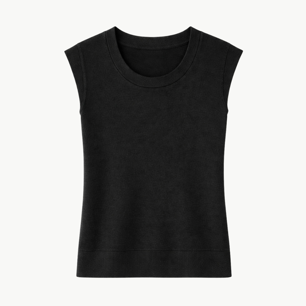 Minnie Rose SUPIMA SCOOP NECK CAP SLEEVE TOP at Romi Boutique