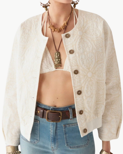 BOTICCELLI JACKET IN TESELA IVORY - Romi Boutique
