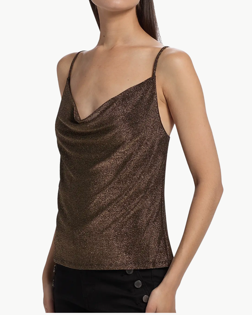 CARLA TANK IN GOLD KNIT - Romi Boutique
