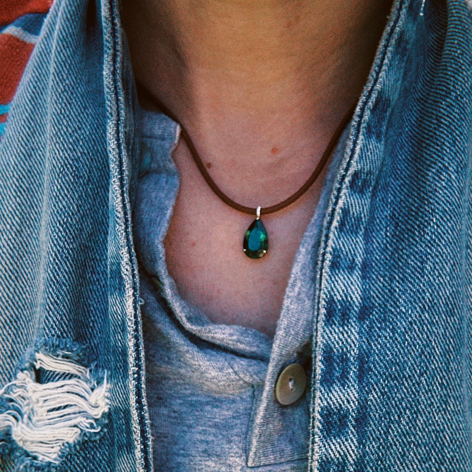 Alexa Leigh RESILIENCE NECKLACE IN GREEN/YELLOW GOLD at Romi Boutique