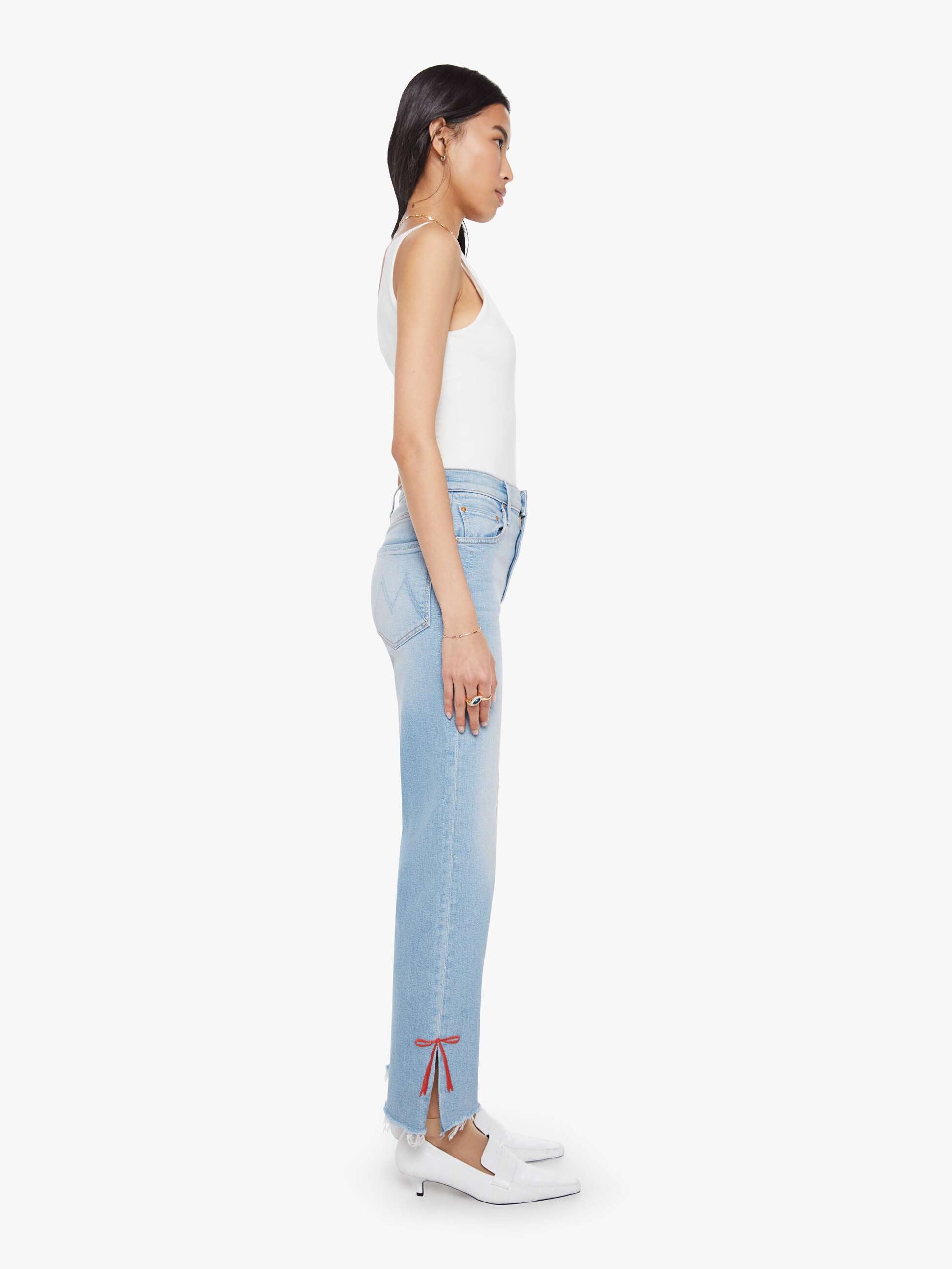 Mother THE RAMBLR ZIP SLICE HOVR FRAY at Romi Boutique
