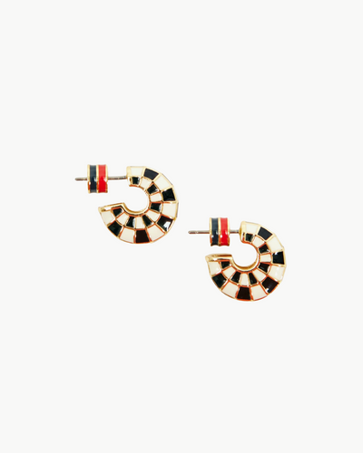 PETIT LE HOOP IN CREAM/BLACK CHECKER