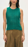 White & Warren LOFTY COTTON CROCHET SLEEVELESS TANK at Romi Boutique