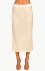 ANNITA MIDI SKIRT IN WINTER WHITE SEQUIN - Romi Boutique