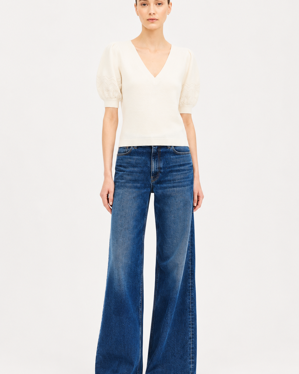 Reina Puff Cashmere Top