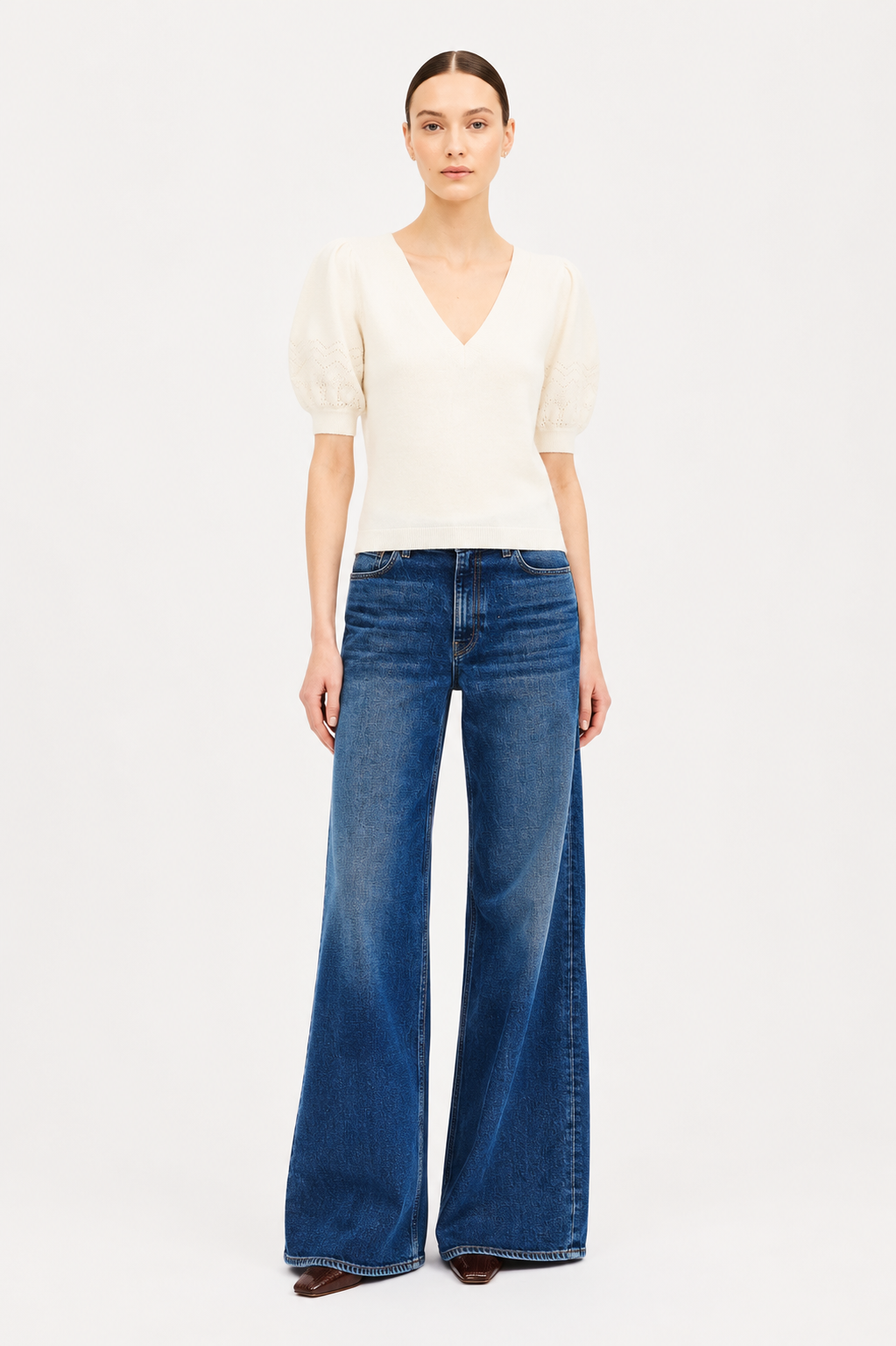 Reina Puff Cashmere Top