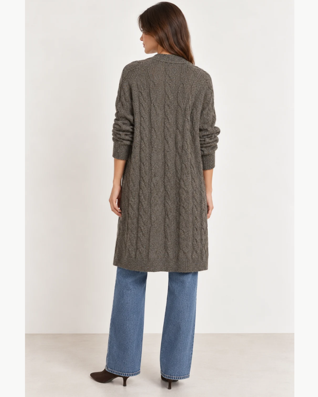 W.Cashmere Anne Cable Knit Cardigan at Romi Boutique