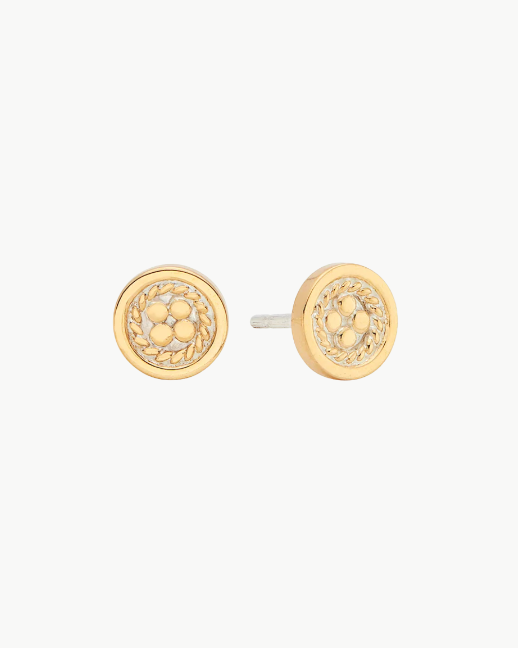 Anna Beck Classic Smooth Border Mini Stud Earrings in Gold at Romi Boutique