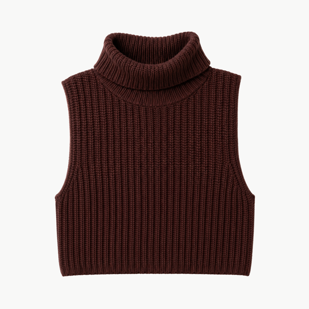 Saige Cropped Cashmere Turtleneck
