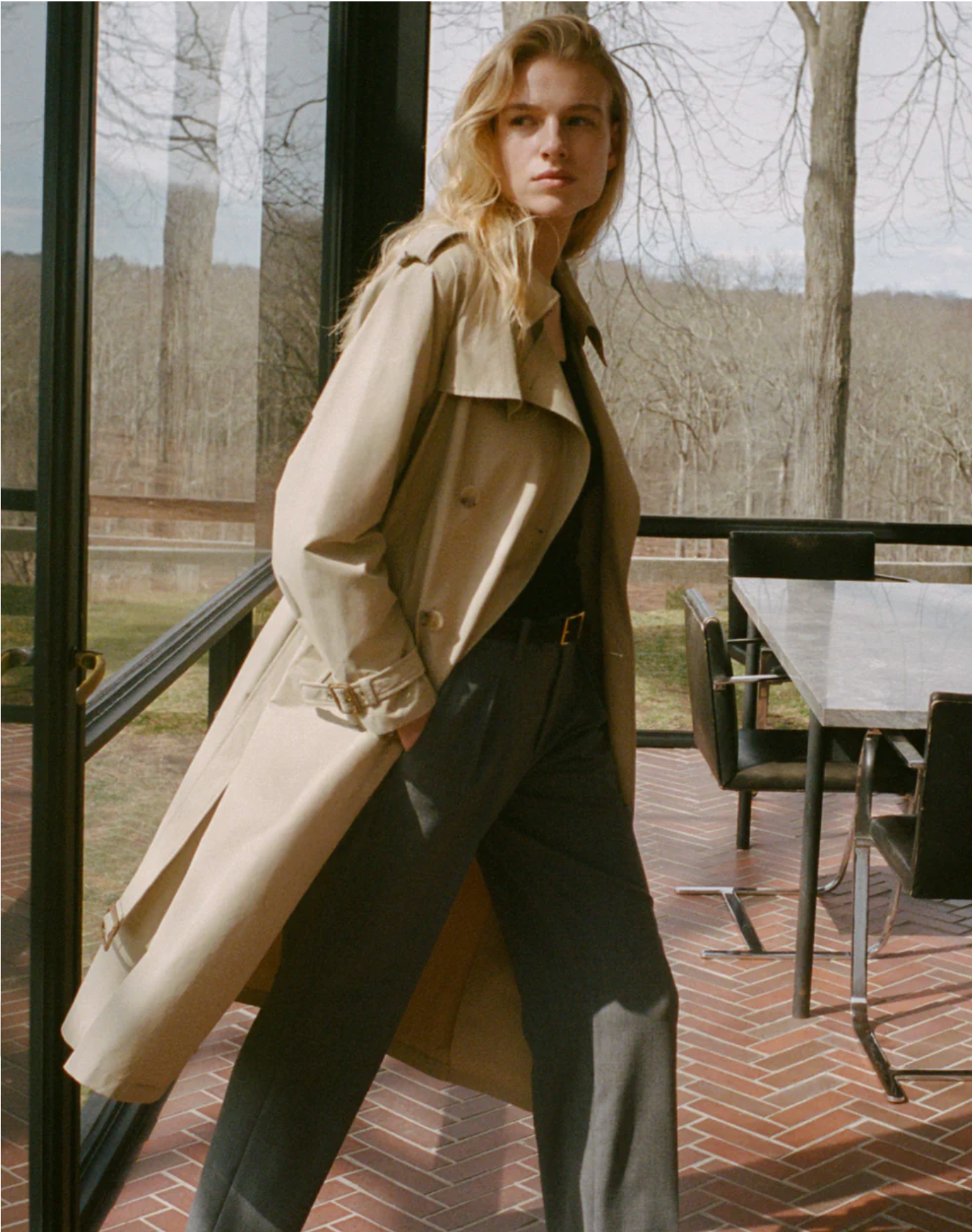 TANNER TRENCH COAT IN KHAKI