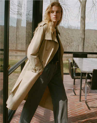 TANNER TRENCH COAT IN KHAKI