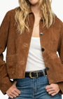 Zadig & Voltaire LESSA CROPPED SUEDE JACKET at Romi Boutique
