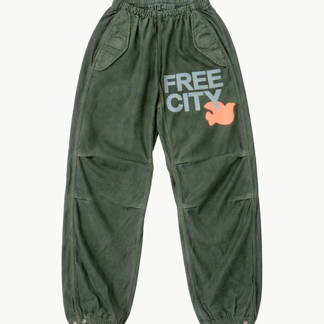 FREECITY FLAP/SNAP FREECITYLARGE MATTE/SATIN AIRJUMP PANT at Romi Boutique
