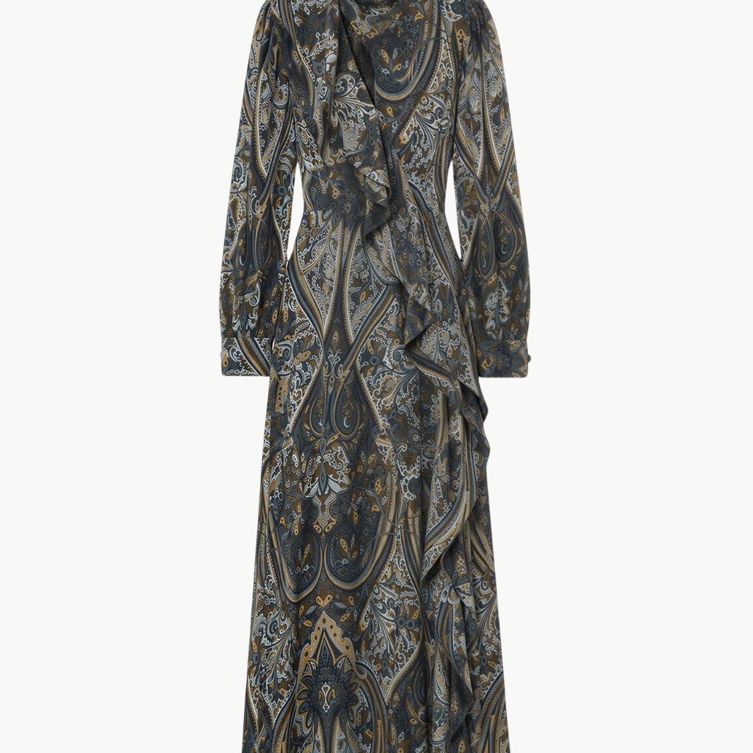Sabrina Long Sleeve Silk Dress