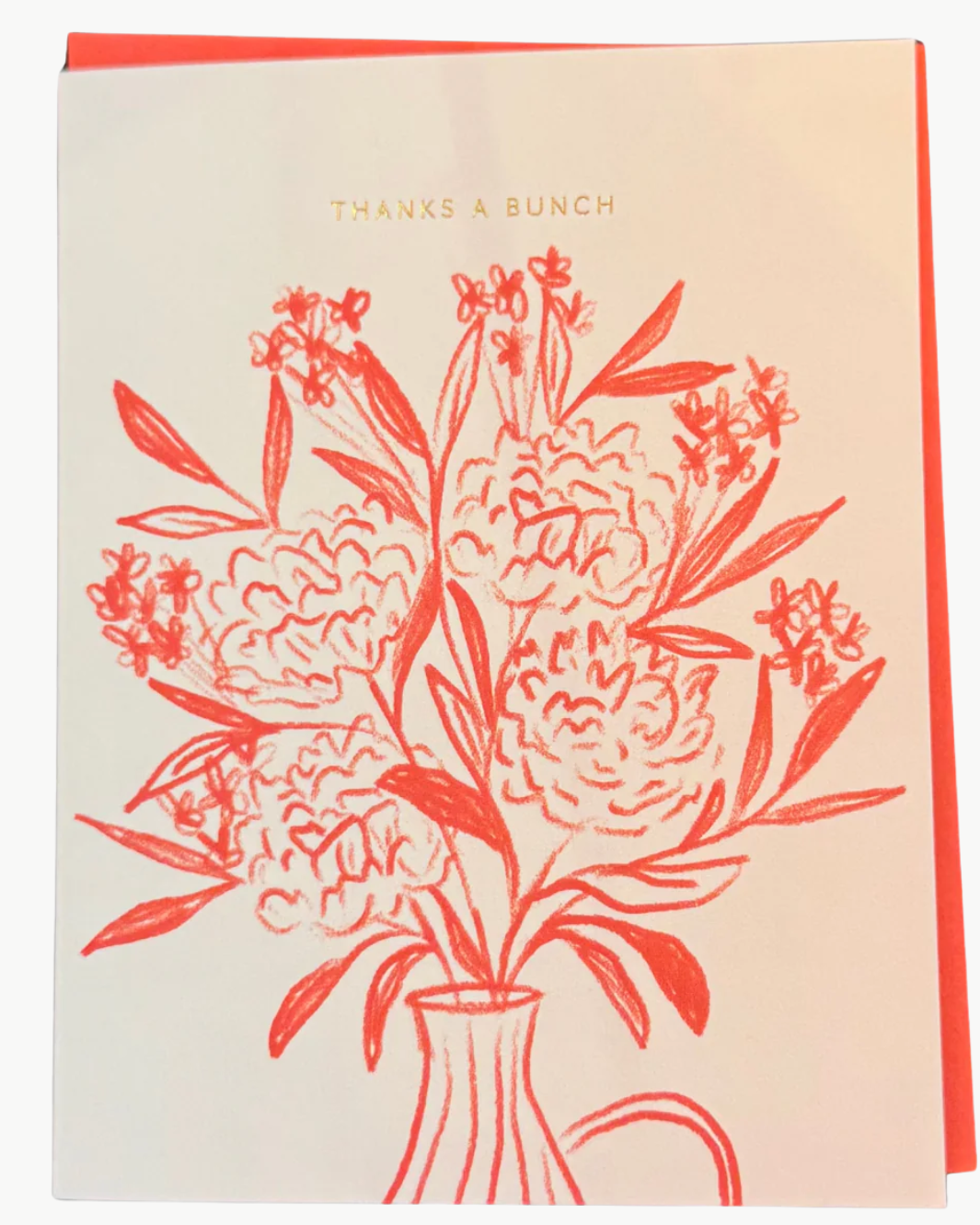 THANKS A BUNCH RED BOUQUET GREETING CARD