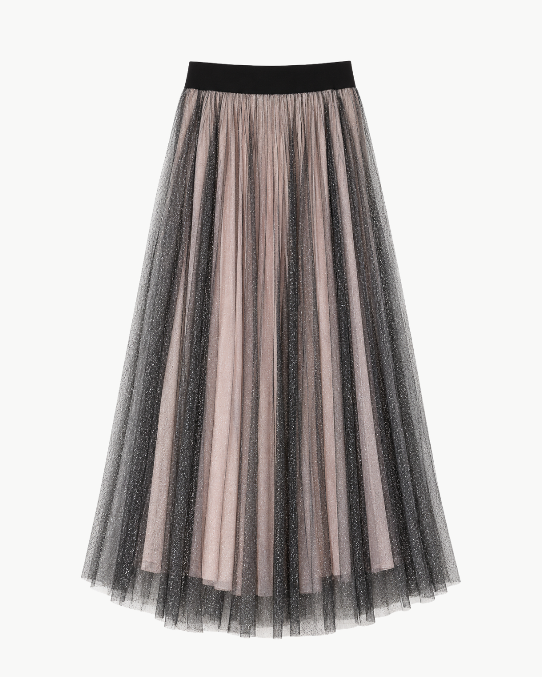Loyd/Ford Chiffon Powder Glitter Mesh Overlay Skirt at Romi Boutique