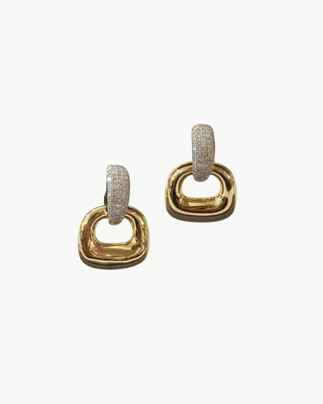 Lumilla Large Diamond Door Knob Earrings at Romi Boutique