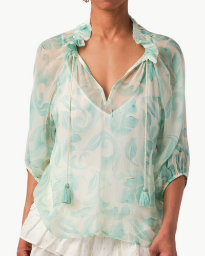 HARPER TOP IN TURQUOISE