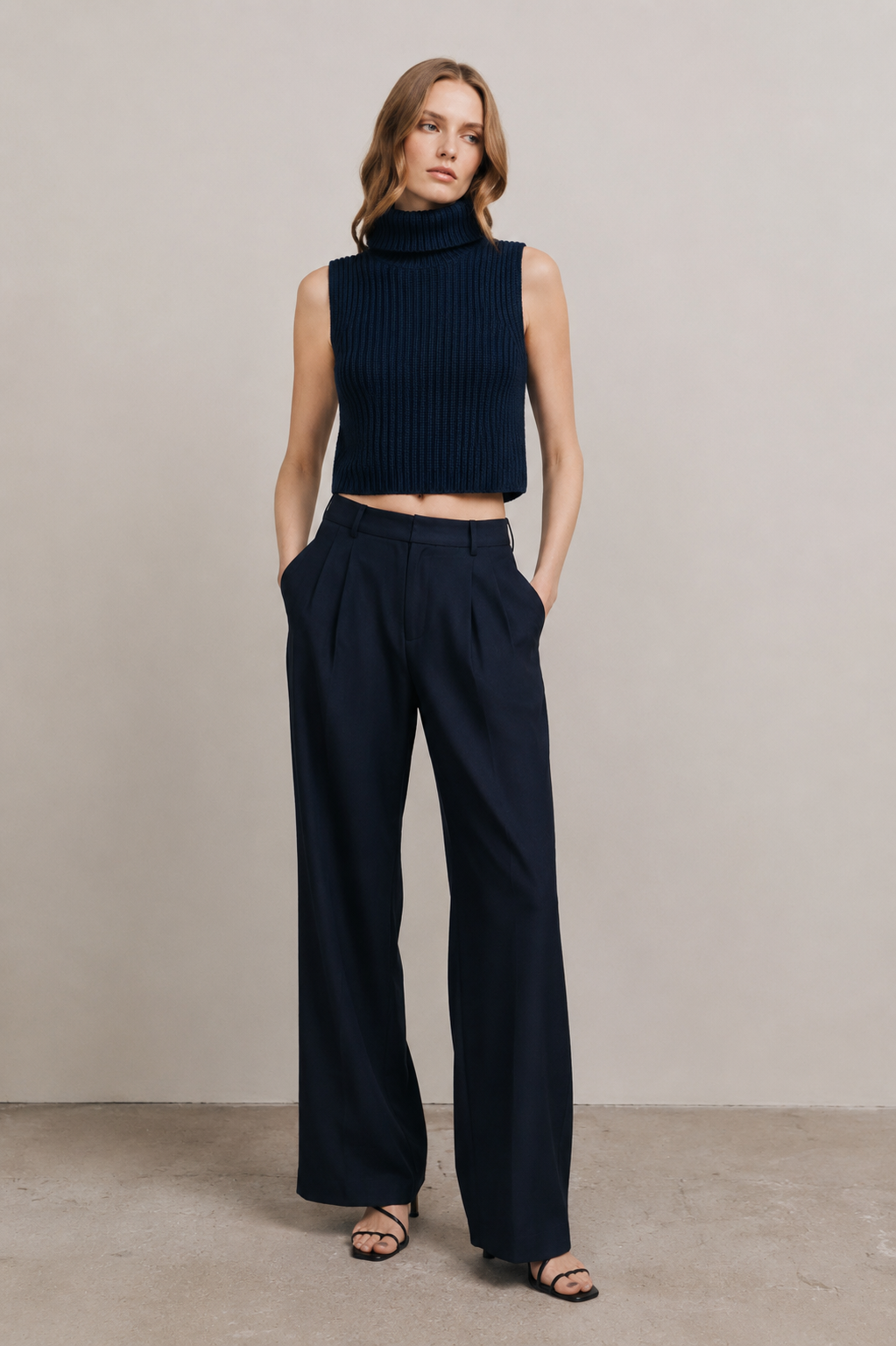 Saige Cropped Cashmere Turtleneck