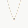 Floating Cushion Bezel Diamond Necklace