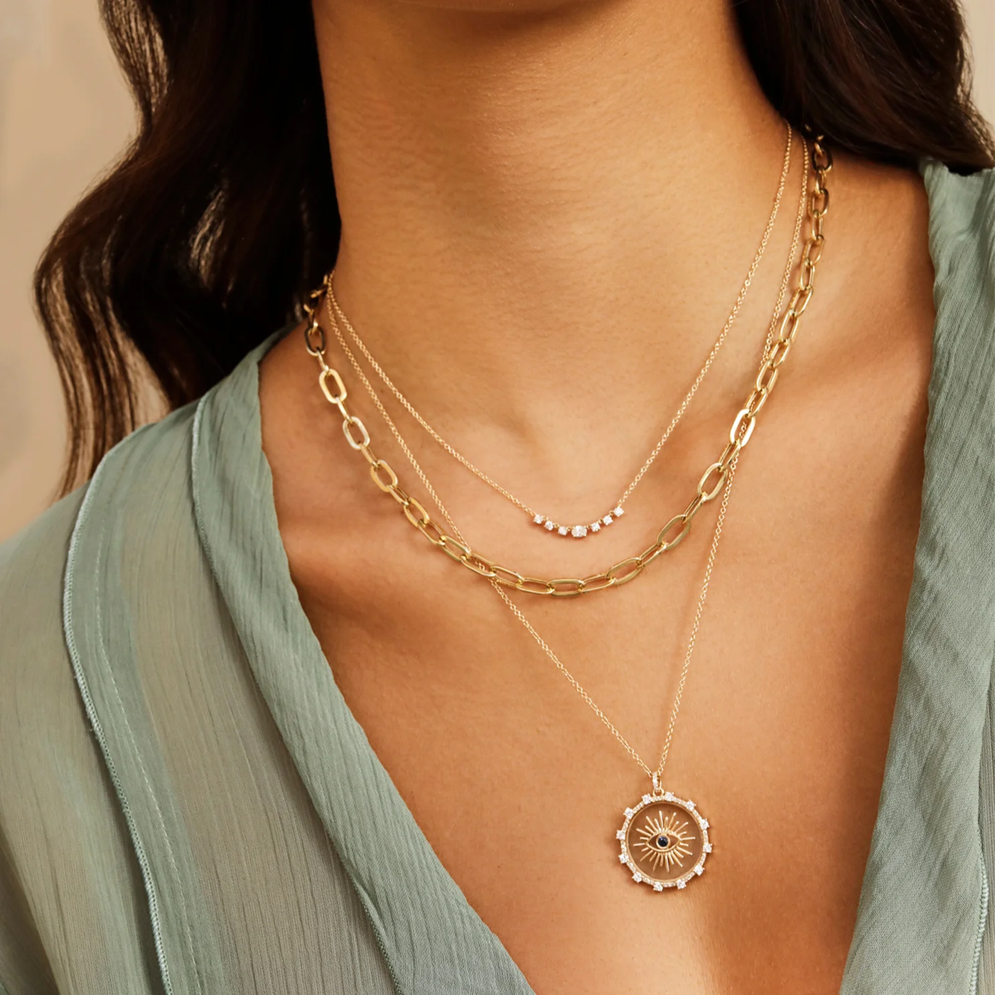 DIAMOND CARRIE NECKLACE IN GOLD