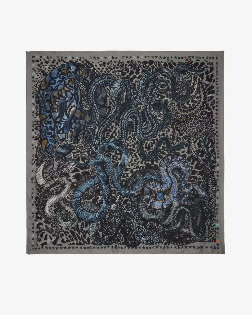 BILLIE SNAKES SCARF IN MEDIUM GREY