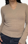 Autumn Cashmere V NECK WITH HIGH CUFFS at Romi Boutique