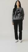 Autumn Cashmere INTARSIA HORSE CREW WITH FRINGE at Romi Boutique