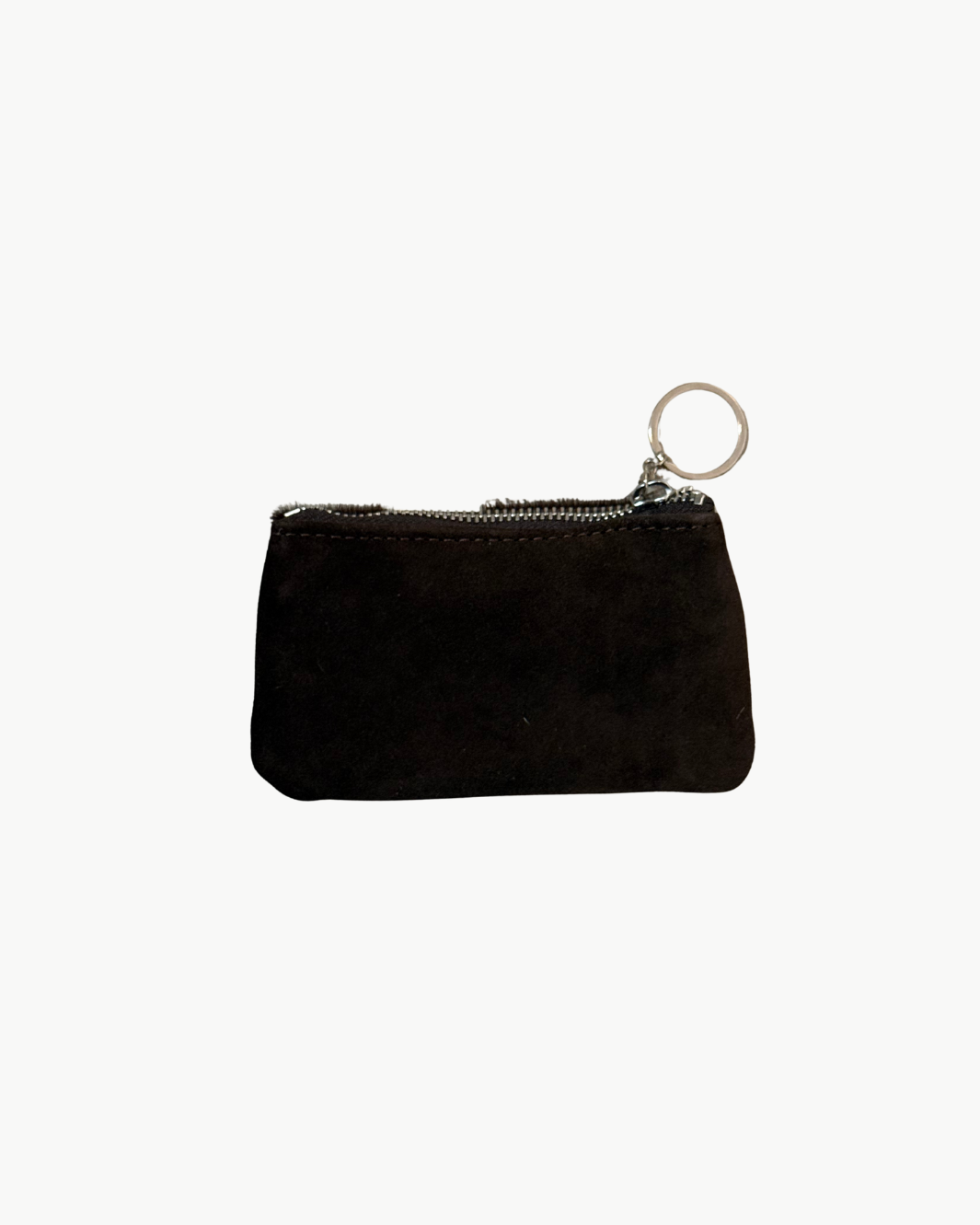 HAIR ON HIDE KEYCHAIN IN BROWN SUEDE