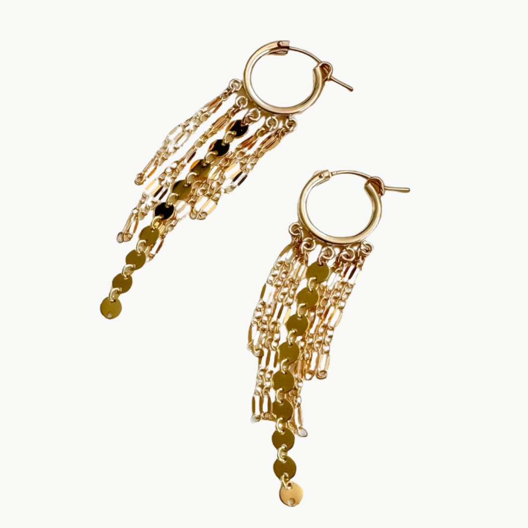 Maya Bauman FEATHER EARRINGS IN GOLD at Romi Boutique